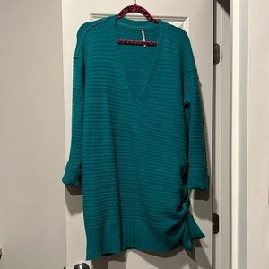 Free People Teal Sweater w/Ribbon Size S